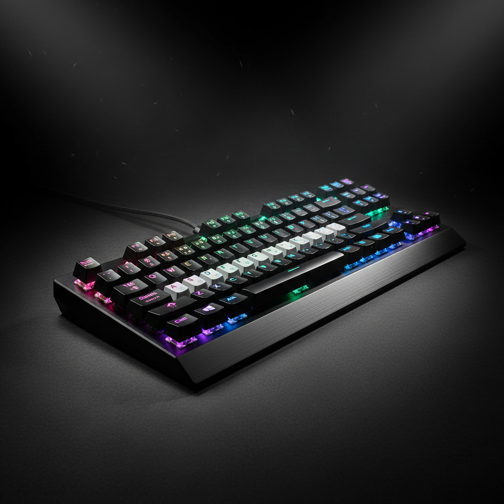 RGB mechanical keyboard with vibrant multicolor backlighting