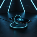 Portable MagSafe wireless charger with glowing ring