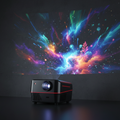 Mini pocket projector projecting vivid image on wall
